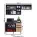 Cozinha Compacta Orquídea 5 Portas 3 Gavetas com Vidro Freijó/Mármore Lunar - Tecno Mobili