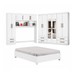 Guarda-Roupa Casal Modulado com Cama Hércules 11 Portas 6 Gavetas com Espelho Branco - Carioca Móveis