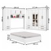 Guarda-Roupa Casal Modulado com Cama Hércules 11 Portas 6 Gavetas com Espelho Branco - Carioca Móveis