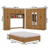 Guarda-Roupa Casal Modulado com Cama Hércules 11 Portas 6 Gavetas com Espelho Cinamomo - Carioca Móveis