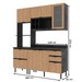 Cozinha Compacta Begônia 6 Portas 4 Gavetas com Vidro Mármore Lunar/Freijó Tecno Mobili