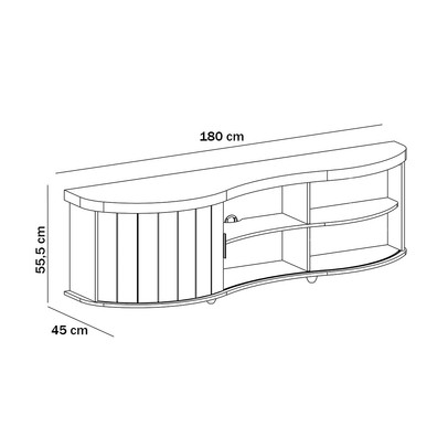 Rack para TV Até 75 Polegadas Magnum 1 Porta Ripada Flex Carvalho/Off White - Artely Móveis
