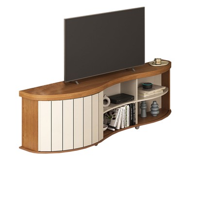 Rack para TV Até 75 Polegadas Magnum 1 Porta Ripada Flex Cinamomo/Off White - Artely Móveis