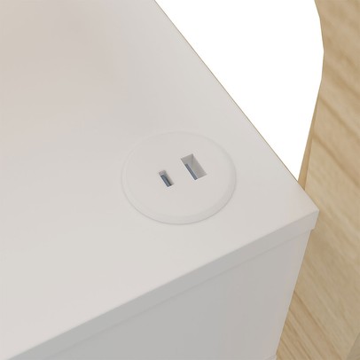 Mesa de Canto Theo 1 Gaveta com Usb Naturale/Branco - Artely