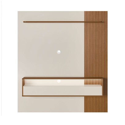 Painel para TV Até 65 Polegadas Matisse Frisado 1 Porta Basculante com Led Cinamomo/Off White - Artely Móveis