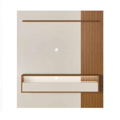 Painel para TV Até 65 Polegadas Matisse Frisado 1 Porta Basculante com Led Cinamomo/Off White - Artely Móveis