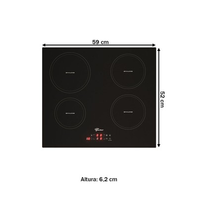 Cooktop 4 Bocas de Indução Mesa Vitrocerâmica 220v Preto - Fischer
