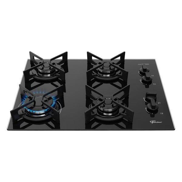 Cooktop 4 Bocas Fit Line Trempe Iron com Vidro Preto 36310 - Fischer