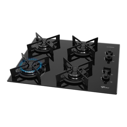 Cooktop 4 Bocas Fit Line Trempe Iron com Vidro Preto 36310 - Fischer