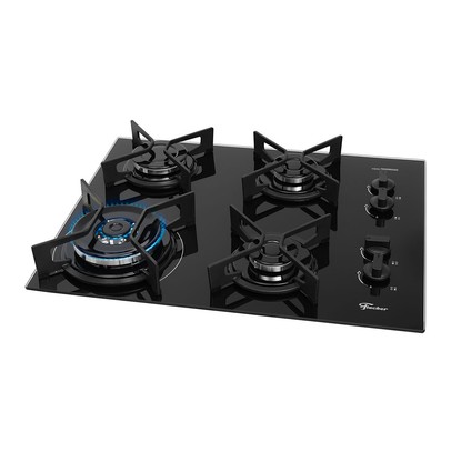 Cooktop 4 Bocas Tc Fit Line Trempe Iron com Vidro Preto 36330 - Fischer