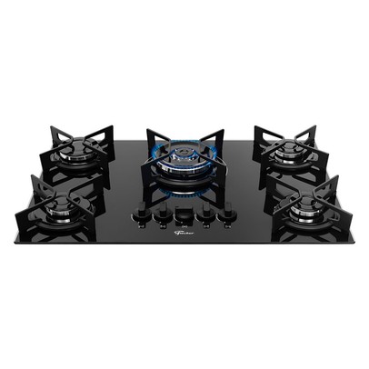 Cooktop 5 Bocas Tc Fit Line Trempe Iron com Vidro Preto - Fischer
