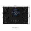 Cooktop 5 Bocas Tc Fit Line Trempe Iron com Vidro Preto - Fischer