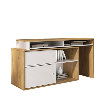 Mesa Escrivaninha Home Office 2 Portas Flex Olmo/Branco - Artany