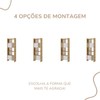 Estante para Livros Arbos 2 Portas 6 Prateleiras Ripado Olmo/Branco - Artany