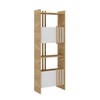 Estante para Livros Arbos 2 Portas 6 Prateleiras Ripado Olmo/Branco - Artany
