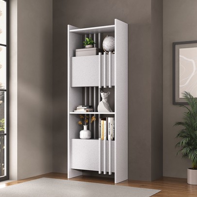 Estante para Livros Arbos 2 Portas 6 Prateleiras Ripado Terraza - Artany