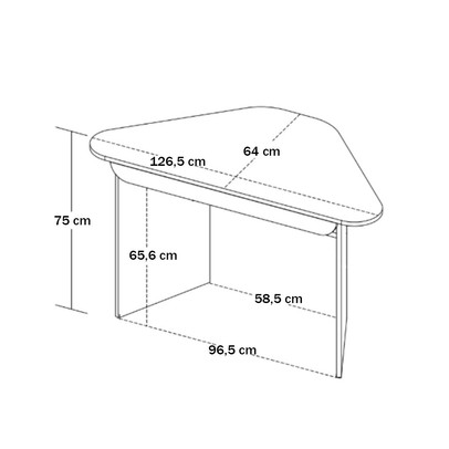 Mesa Escrivaninha Trend de Canto 1 Gaveta Olmo/Branco - Artany