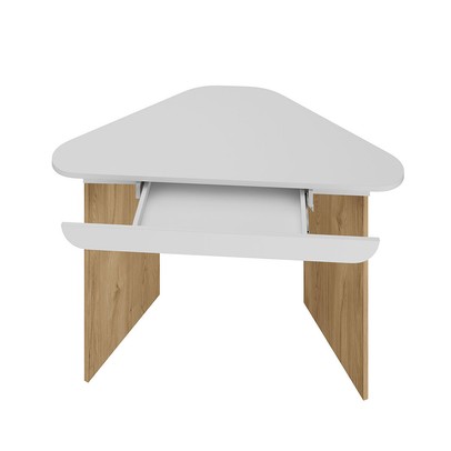 Mesa Escrivaninha Trend de Canto 1 Gaveta Olmo/Branco - Artany