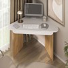 Mesa Escrivaninha Trend de Canto 1 Gaveta Olmo/Branco - Artany