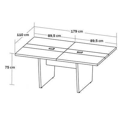 Mesa de Reunião Modular Y37 Freijó/Branco - Artany