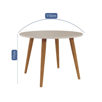 Mesa de Madeira Dani Madeira/Off White - Cimol