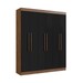 Guarda-Roupa Casal New York 6 Portas 2 Gavetas 100% Mdf Castanho/Preto - Doripel