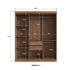 Guarda-Roupa Casal New York 6 Portas 2 Gavetas 100% Mdf Castanho/Preto - Doripel