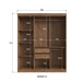 Guarda-Roupa Casal New York 6 Portas 2 Gavetas 100% Mdf Castanho/Preto - Doripel