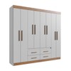 Guarda-Roupa de Casal Las Vegas 8 Portas 4 Gavetas Lunar/Nogueira - Doripel