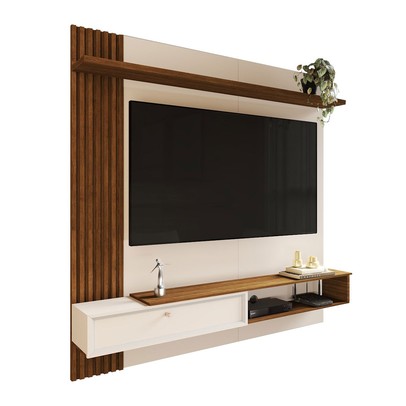 Painel para TV Até 55 Polegadas Sunset 1 Porta Freijó/Off White - Panorama Móveis