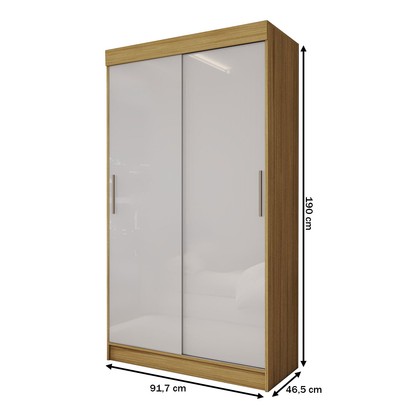 Guarda-Roupa Solteiro Sirius  2 Portas 2 Gavetas Flex Marrocos/Off White - Panorama Móveis