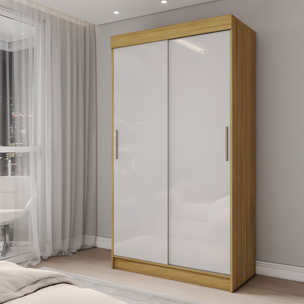Guarda-Roupa Solteiro Sirius  2 Portas 2 Gavetas Flex Marrocos/Off White - Panorama Móveis