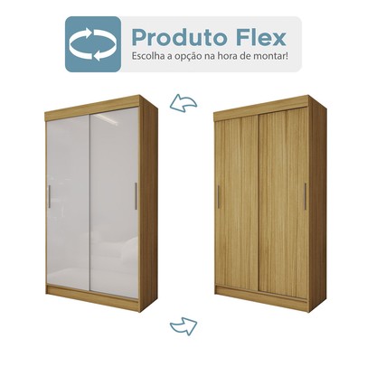 Guarda-Roupa Solteiro Sirius  2 Portas 2 Gavetas Flex Marrocos/Off White - Panorama Móveis