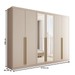 Guarda-Roupa Casal Córdoba  6 Portas 6 Gavetas 100% Mdf com Espelho Fendi - Panorama Móveis