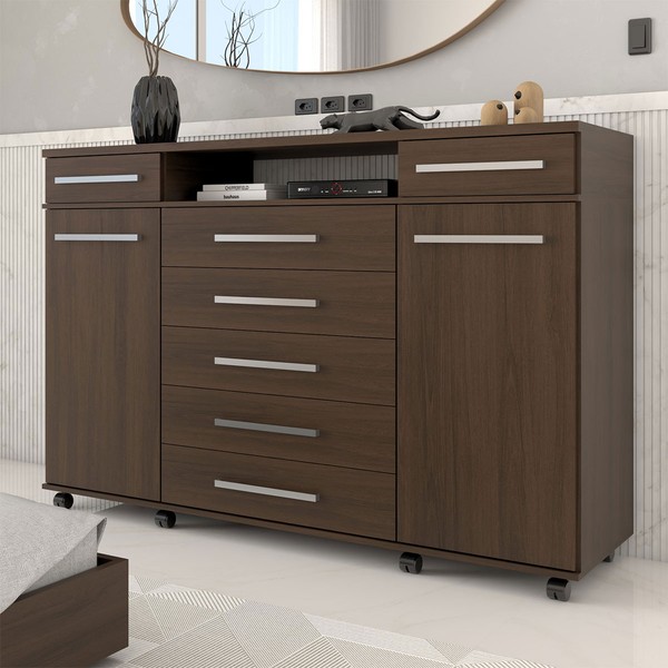 Cômoda Buenos Aires 7 Gavetas Café Touch - Panorama Móveis