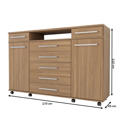 Cômoda Buenos Aires 7 Gavetas Amêndola Touch - Panorama Móveis