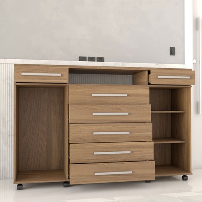 Cômoda Buenos Aires 7 Gavetas Amêndola Touch - Panorama Móveis