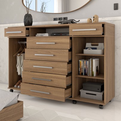 Cômoda Buenos Aires 7 Gavetas Amêndola Touch - Panorama Móveis