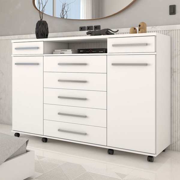Cômoda Buenos Aires 7 Gavetas Branco - Panorama Móveis