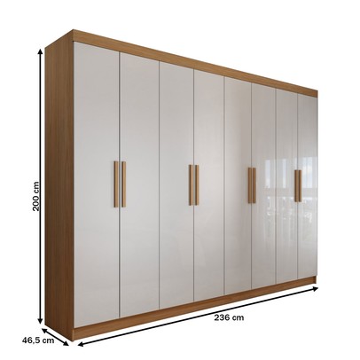 Guarda-Roupa Casal Aurora Radiante 8 Portas 4 Gavetas Marrocos/Off White - Panorama Móveis