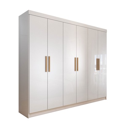 Guarda-Roupa Casal Aurora Radiante 6 Portas 2 Gavetas Branco Neve - Panorama Móveis