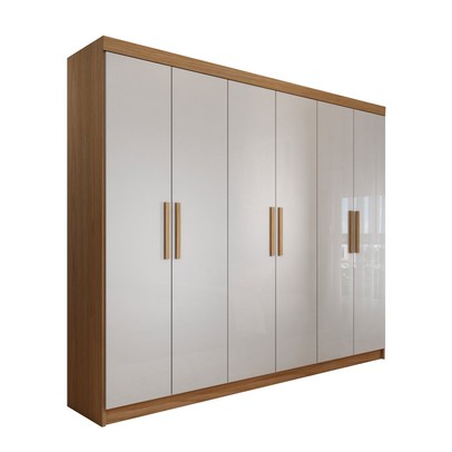 Guarda-Roupa Casal Aurora Radiante 6 Portas 2 Gavetas Marrocos/Off White - Panorama Móveis