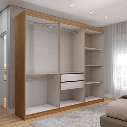 Guarda-Roupa Casal Aurora Radiante 6 Portas 2 Gavetas Marrocos/Off White - Panorama Móveis