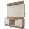 Estante para TV Até 70 Polegadas Albuquerque 2 Portas Ripado Flex Natura Off White/Canelato - Panorama Móveis