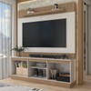 Estante para TV Até 70 Polegadas Albuquerque 2 Portas Ripado Flex Natura Off White/Canelato - Panorama Móveis