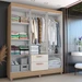 Guarda-Roupa Solteiro Virtuoso 6 Portas 2 Gavetas com Espelho Canelato/Off White - Panorama Móveis