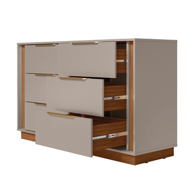 Cômoda Giardino 6 Gavetas Nogueira/Nude Prime Tx -  Demóbile