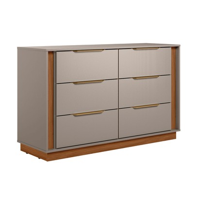 Cômoda Giardino 6 Gavetas Nogueira/Nude Prime Tx -  Demóbile