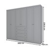 Guarda-Roupa Casal Arizona 6 Portas 4 Gavetas Cinza - Henn
