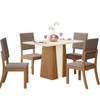 Mesa de Jantar 4 Lugares Orus Milla Nature/Off White/Marrom Amêndoa - Henn